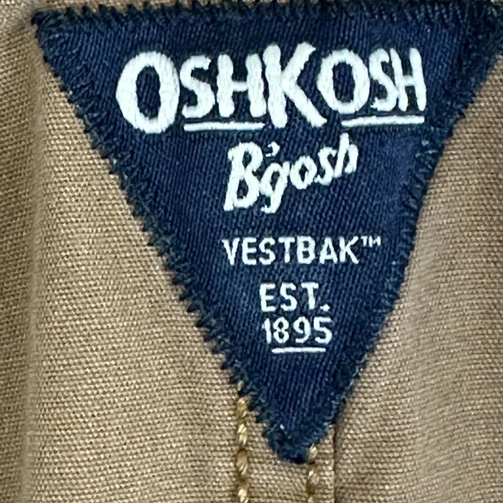 Oshkosh B'gosh Cotton Bib Overalls Vestbak Girl's 4T Khaki / Pink Girls 4T Capri